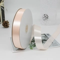 2.5cm champagne pink satin ribbon roll for gift wrapping and DIY crafts with smooth finish - 91m / 07# Champagne