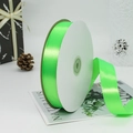 2.5cm bright fresh green satin polyester ribbon on white spool for gift wrapping - 91m / 52# Fruit Green