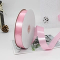 Pink satin polyester ribbon on a spool for gift wrapping and floral decoration - 91m / 181# Medium Pink