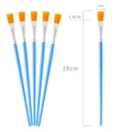 Flat head painting brush set with blue handles and orange nylon bristles 18cm long - Flat Point Brush / Blue