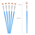 Blue flat nylon hair paintbrush set with 18cm length and 1cm bristle width for painting - Two-Color Flat Head Brush / Blue