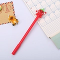 Penna gel con cappuccio in silicone a fragola e fusto rosso per ufficio e scuola - Fragola Rossa