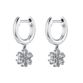Orecchini a fiocco di neve in argento S925 con zirconi e design floreale elegante - Argento