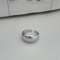 Polished silver S925 sterling silver chunky open ring with minimalist H letter design - Arc Style (J1251) / Silver