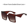 Chic square oversized sunglasses with tea frame and brown gradient lenses - Tea Frame Gradient Tea