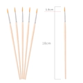 5-piece wooden painting brush set with orange nylon bristles and 18cm length - Wooden Handle Round Painting Brush / Natural Wood Color