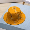 Yellow kids fisherman hat with cartoon giraffe prints and breathable cotton fabric - 50-52CM / Yellow