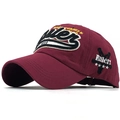 Berretto da baseball bordeaux in cotone lavato con ricamo Rulers in stile street vintage - Stile Ricamato Rulers / Borgogna