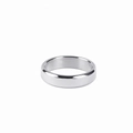Minimalist silver polished stainless steel ring with mirror finish and thick band design - US 6 / 5mm / Silver