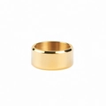 Minimalist wide band ring with golden mirror finish in premium titanium steel - US 6 / 10mm / Gold