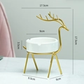 Posacenere nordico in ceramica con supporto in metallo dorato, decoro creativo a cervo - Cervo Dorato (Con Posacenere in Ceramica)