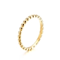 Anillo de acero inoxidable dorado pulido con diseño minimalista de perlas perlée - US 6 / Dorado