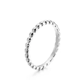 Anillo de burbujas plateado minimalista con diseño de cuentas en acero inoxidable - US 6 / Color Acero