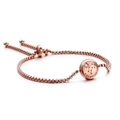 Adjustable rose gold Aquarius zodiac bracelet with box chain and crystal inlay - Aquarius