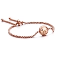 Rose gold Pisces constellation bracelet with adjustable slider chain and cubic zirconia detail - Pisces (KB120329-KFC)