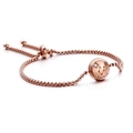Rose gold Taurus zodiac bracelet with diamond inlay and adjustable box chain - Taurus