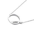 Collier poli en acier inoxydable argenté avec pendentif lettre Q serti de cristaux - Lettre Q (KN27467-K)
