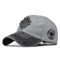 Berretto da baseball grigio unisex in cotone con toppa foglia e ricamo Canada - Grigio