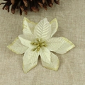 Elegant champagne poinsettia flower with golden glitter edges for Christmas tree decor - Gold