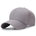 Classic grey cotton baseball cap with six-panel structure and reinforced curved brim - Light Gray