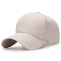 Classic beige baseball cap in premium cotton twill with curved brim and solid color design - Light Beige