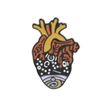Creative anatomical heart enamel brooch with colorful patterns on a white background - Dotted Pattern Heart