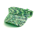 Detailansicht der grün-gelben Batik-Stricktextur an dieser sportlichen Sonnenblende - Fluoreszierendes Grün