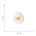 Detailed close-up of a small white daisy embroidered patch with 2cm size dimensions - Mini Daisy 2cm