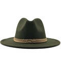 Dettaglio cappello fedora verde scuro con cinturino in pelle a quattro strati e perle - M(56-58cm) / Verde