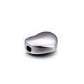 Polished silver heart-shaped stainless steel bead with hole for DIY jewelry making - Steel Color (KLJ085-Z)