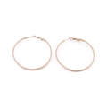 Orecchini a cerchio chic in oro rosa per donna con grandi anelli testurizzati dal design classico - Oro Rosa Torcito (60*2mm)