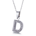 Collana con ciondolo lettera D con cristalli scintillanti, finitura in argento - Lettera D(KN89510-K)