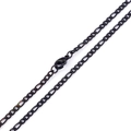 Collar de cadena de eslabones NK3-1 en acero de titanio negro con cierre de langosta en blanco - Negro
