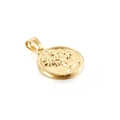 Golden round tree of life pendant with embossed details in polished stainless steel - Gold Round Tree of Life (KP93843-Z)