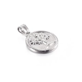Polished silver Tree of Life circular pendant with embossed details and beaded edge - Silver Round Bead Edge Tree of Life (KP93844-Z)