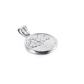 Polished silver stainless steel Tree of Life round pendant with detailed embossed texture - Silver Round Relief Tree of Life (KP93850-Z)