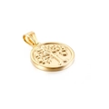 Golden Tree of Life round pendant featuring heart-shaped leaves for men and women - Gold Round Heart Leaf Tree of Life (KP93852-Z)