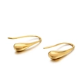 Pendientes de gota dorados minimalistas de acero inoxidable pulido con estilo moderno - Estilo en Forma de Gota (KE83151-K) / Dorado