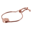 Bracciale regolabile oro rosa con ciondolo Mano di Fatima e catena a serpente - Oro rosa
