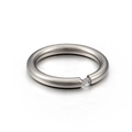 Minimalist titanium steel ring with sparkling round zircon in a sleek silver finish - US 6 / 4mm / Silver