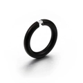 Minimalist matte black titanium steel ring with sparkling round zircon tension setting - US 6 / 3mm / Black