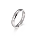 Polierter silberner Edelstahlring mit 4mm klassischem, minimalistischem Runddesign - US 6 / Einfacher Bandstil / Stahlfarbener Herrenring (KR20042-D)