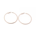 Grandi orecchini a cerchio classici oro rosa con texture a corda e chiusura a scatto - Oro Rosa Torcito (50*2mm)