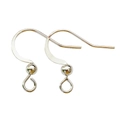 Silver brass ear hooks with bead and open loop for DIY earring jewelry making - Silver Plated Copper / 1 PC Price (Recommend Even Qty)