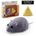 Remote controlled plush grey mouse toy and cheese-shaped infrared remote in lilac color - Light Purple