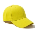 Minimalist bright yellow twill cotton baseball cap with curved brim and six-panel design - Yellow