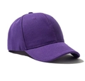 Minimalist purple cotton baseball cap with curved brim and classic 6-panel plain structure - Purple