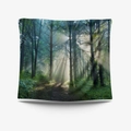 Bohemian forest tapestry with morning sunlight through trees for wall decoration - 73X95CM (Brushed Fabric) / Forest Dawn Tyndall Light (GT110137)