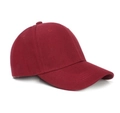 Classic burgundy cotton twill baseball cap with pre-curved brim and six-panel structure - Burgundy