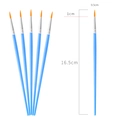 Set di 5 pennelli in nylon blu con setole arancioni per dettagli fini e linee sottili - Pennello Tondo Senza Custodia / Blu